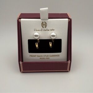 House of Harlow 1960 Faux Pearl and Gold-Tone Stud Earrings